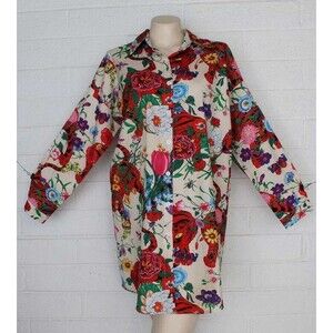 AKIRA L 12 14 Flora Tiger Colorful Asian Fusion Long Tunic Top Dress